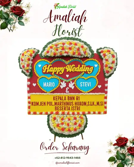 Papan Bunga Pernikahan Megang